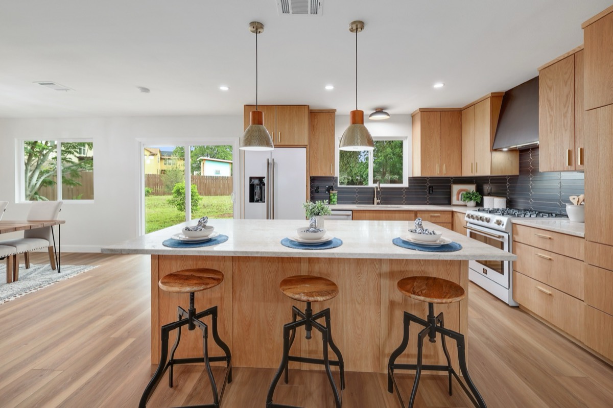 Fully renovated kitchen with custom cabinetry